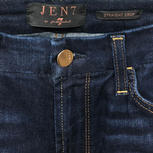 7FAM Jen7 Dark Hudson Embroidered Skinny Jeans Women's Size 0 4 or 10 - Picture 7 of 9